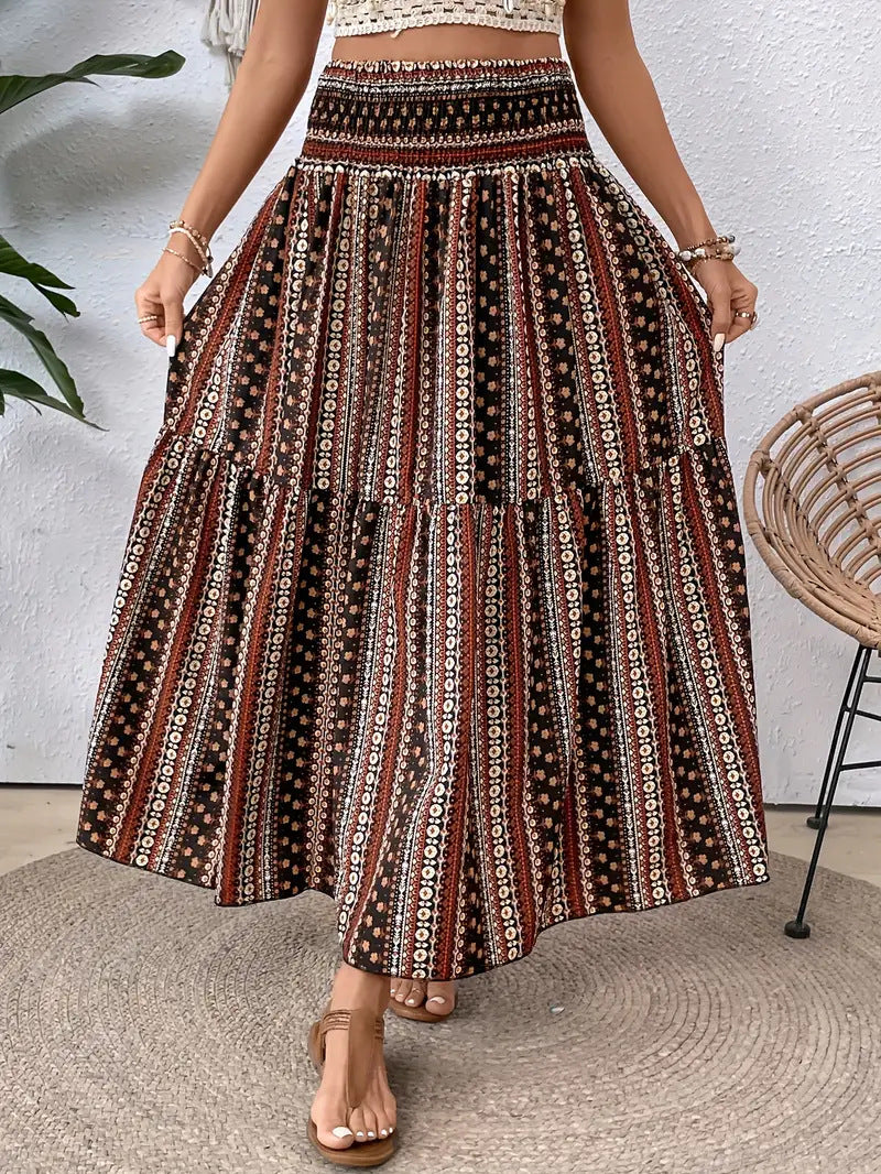 Blumenprint Chiffon A-Linien-Rock | Ideal für den Sommer