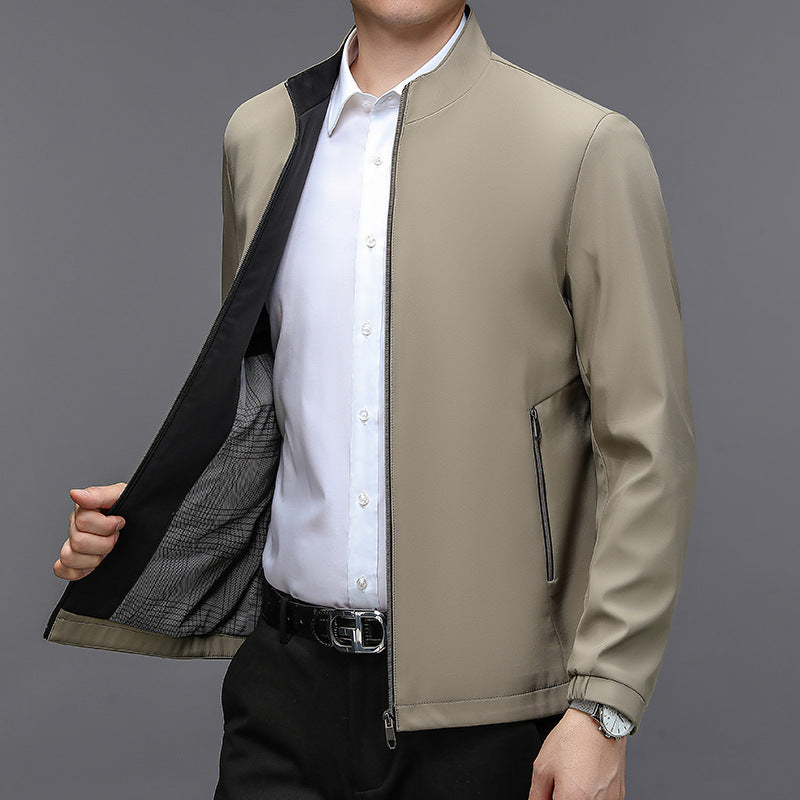 Herren Stehkragen Leichtgewichtjacke mit Seitentaschen | Ideal für Frühling & Herbst