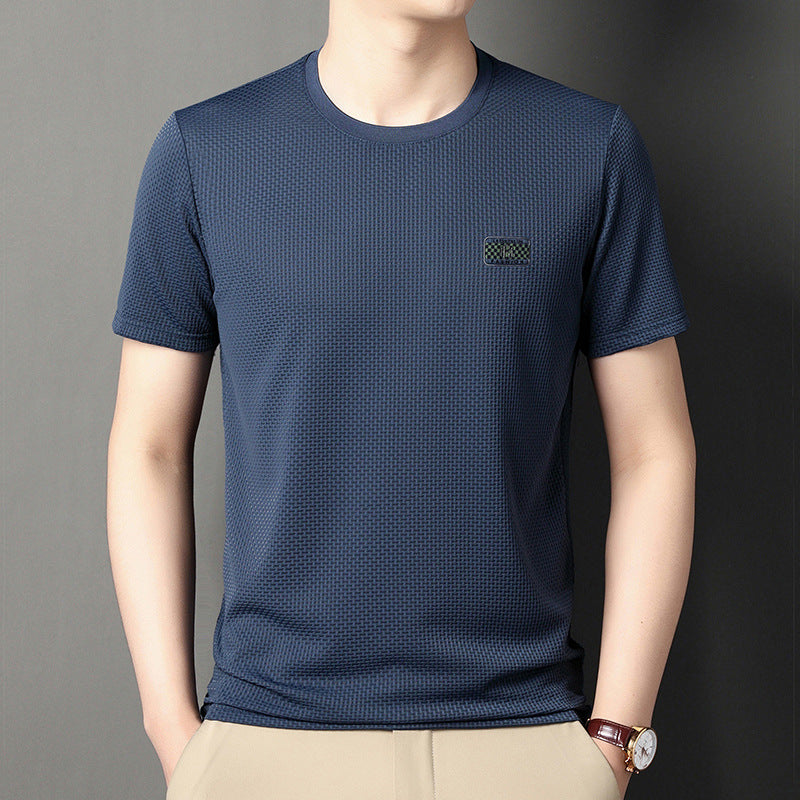Herren Jacquard Kurzarm-Pullover – Ideal für den Sommer