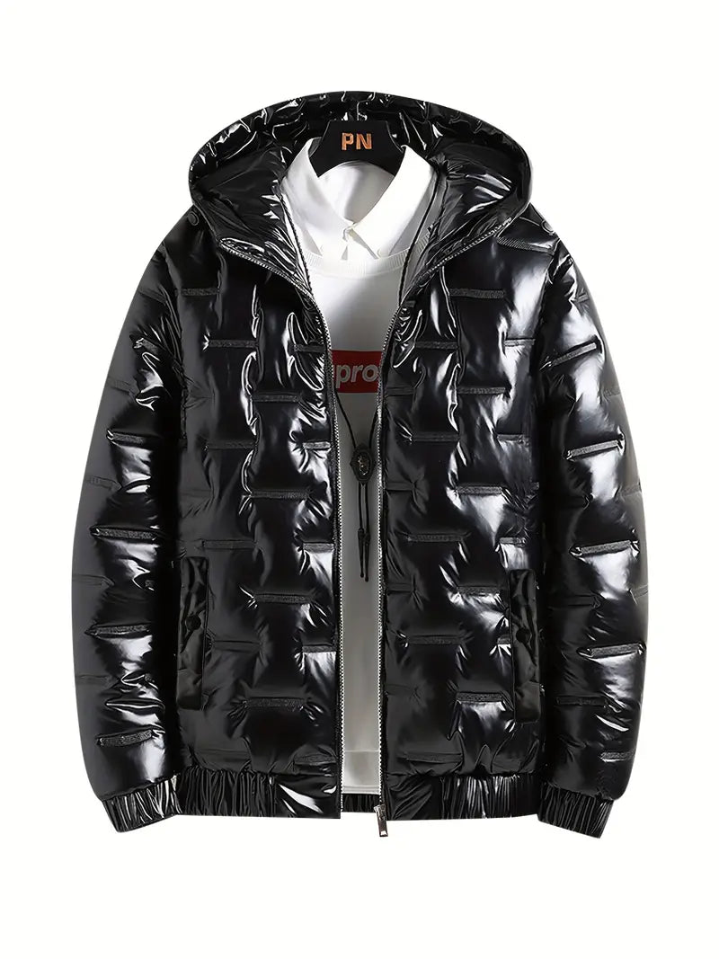 Herren Pufferjacke mit Kapuze – Warm & Wasserabweisend I Ideal für Winter