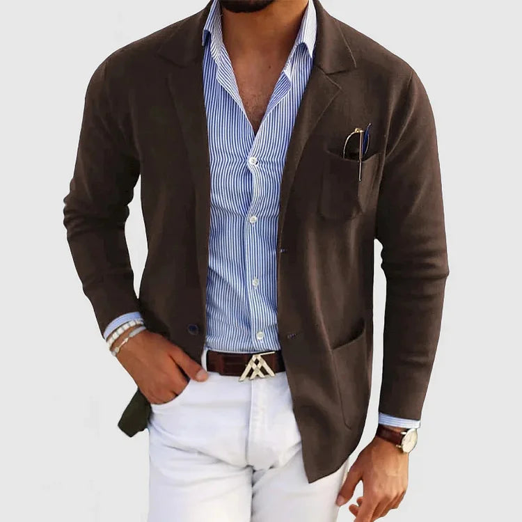 Klassischer Herren Einreiher-Blazer mit Knopfverschluss I Ideal für Herbst und Winter