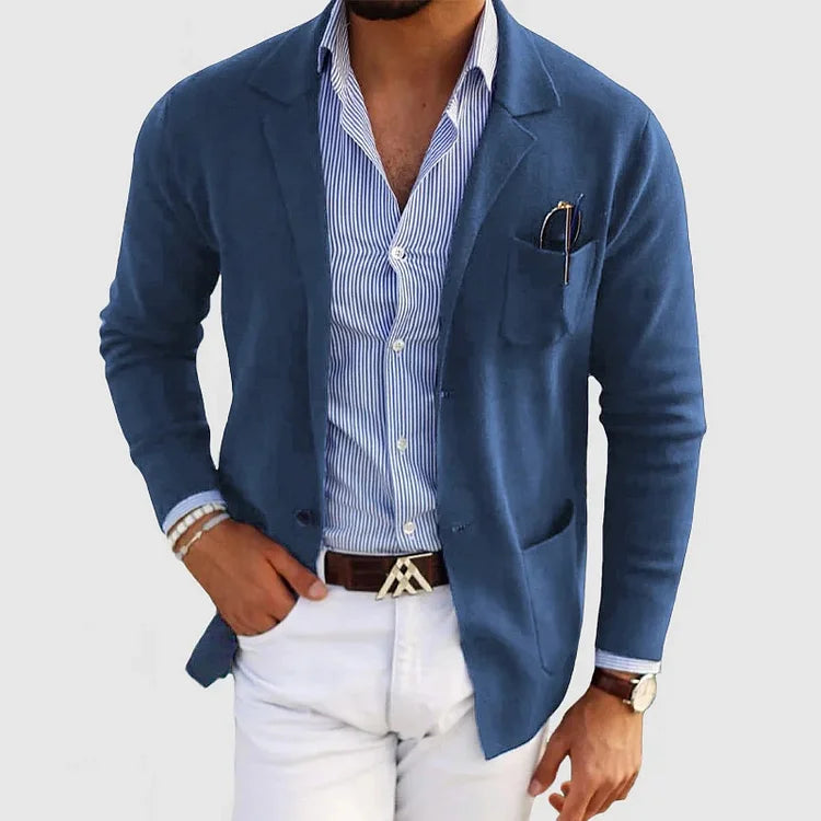 Klassischer Herren Einreiher-Blazer mit Knopfverschluss I Ideal für Herbst und Winter