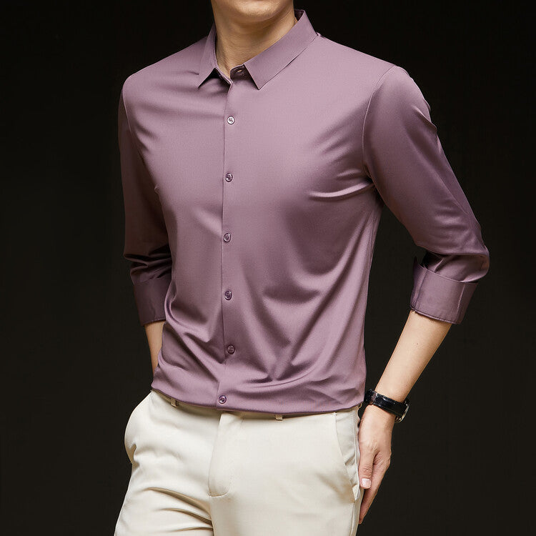 Slim Fit Herren-Langarm-Hemd mit Knopfleiste – Ideal für den Herbst