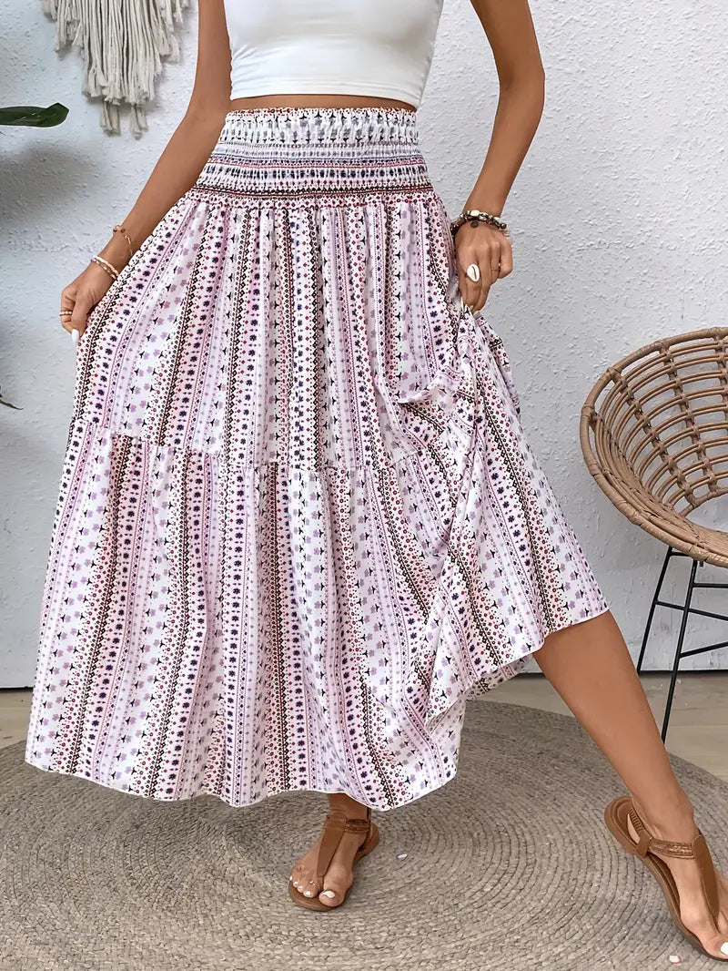 Blumenprint Chiffon A-Linien-Rock | Ideal für den Sommer