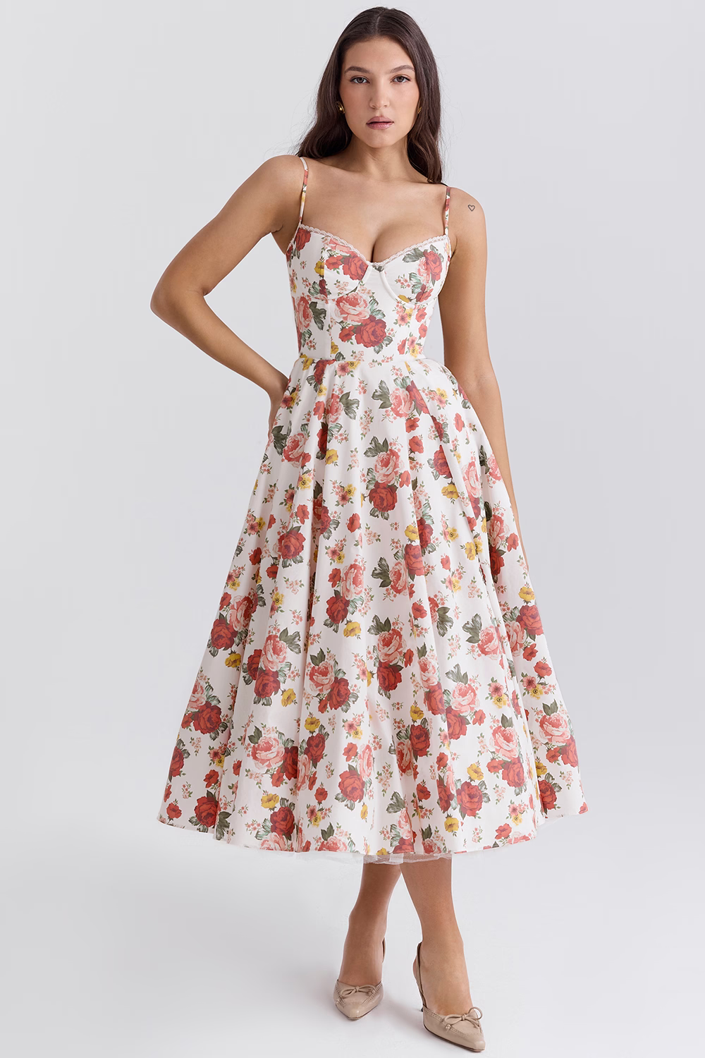 Midi-Kleid mit lockerem Schnitt aus hochwertigem Stoff | Ideal für den Sommer