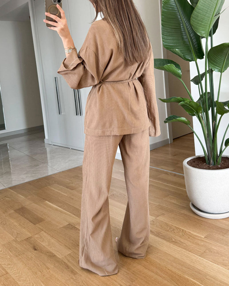Olena Bluse & Hose Set – Ideal für Frühling und Herbst