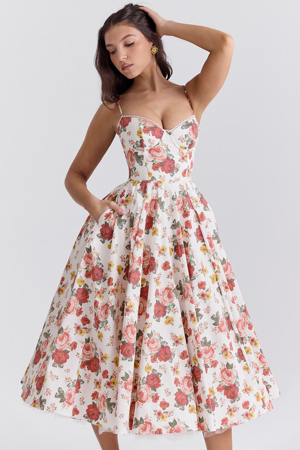 Midi-Kleid mit lockerem Schnitt aus hochwertigem Stoff | Ideal für den Sommer