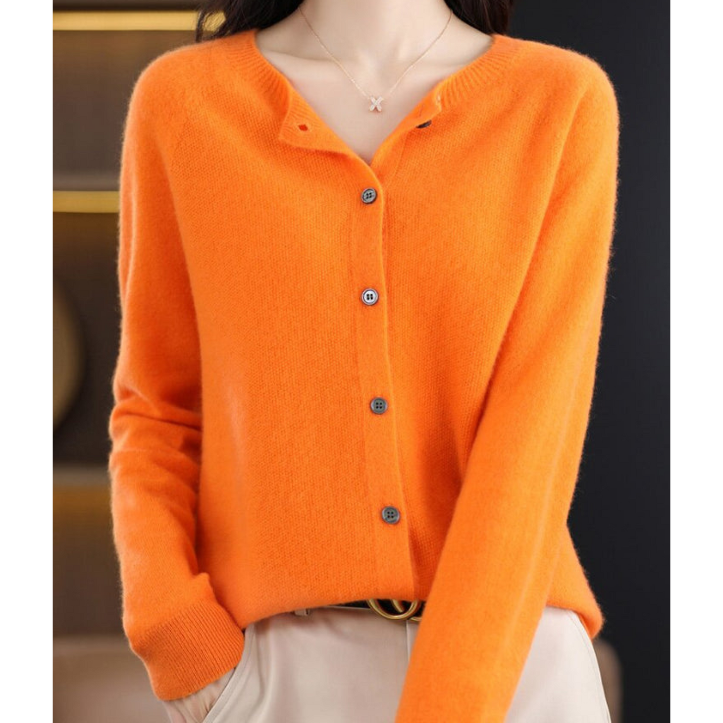 Weiche Strickjacke mit Rundhalsausschnitt | Ideal für Herbst und Winter