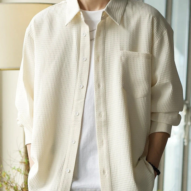 Herren Langarm Leichtgewicht Cardigan Shirt – Ideal für den Sommer
