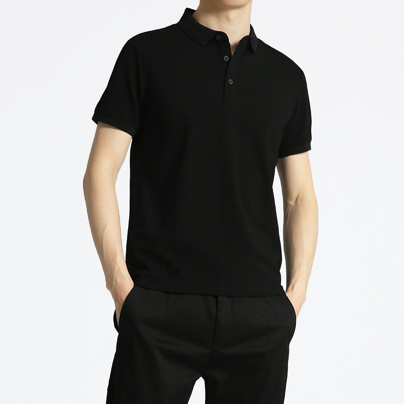 Herren Einfarbiges Kurzarm-Lapel-T-Shirt – Ideal für den Sommer