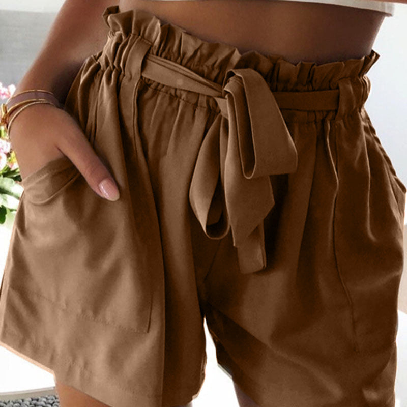 Hochtaillierte Sommer-Shorts mit Gürtel – Leichte Damen-Shorts - Ideal für Sommer
