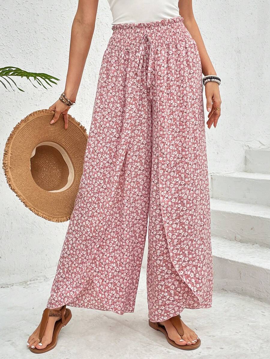 Rosa Seitentaschen-Hose mit Schlanker Passform | Ideal für den Winter