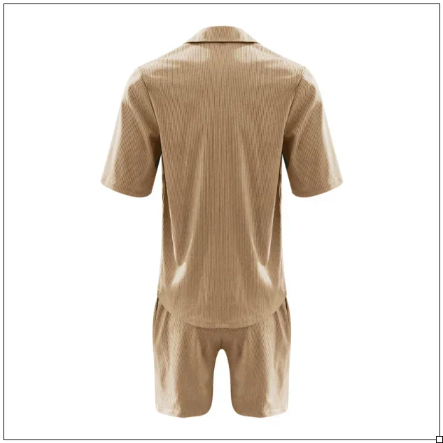 Sommer-Set für Herren | Kurzarm-Hemd & Shorts aus Leinen-Baumwoll-Mix – Atmungsaktiv & Leicht | Ideal für den Sommer