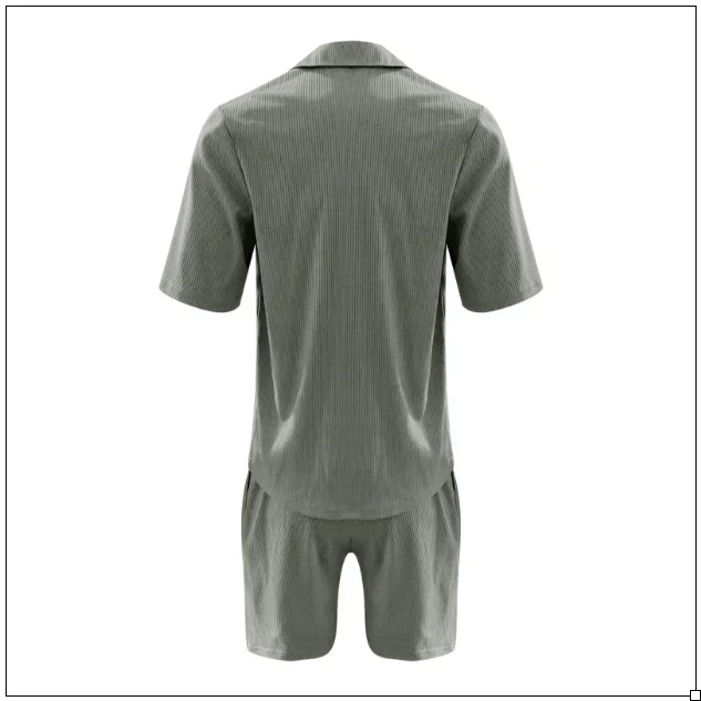 Sommer-Set für Herren | Kurzarm-Hemd & Shorts aus Leinen-Baumwoll-Mix – Atmungsaktiv & Leicht | Ideal für den Sommer