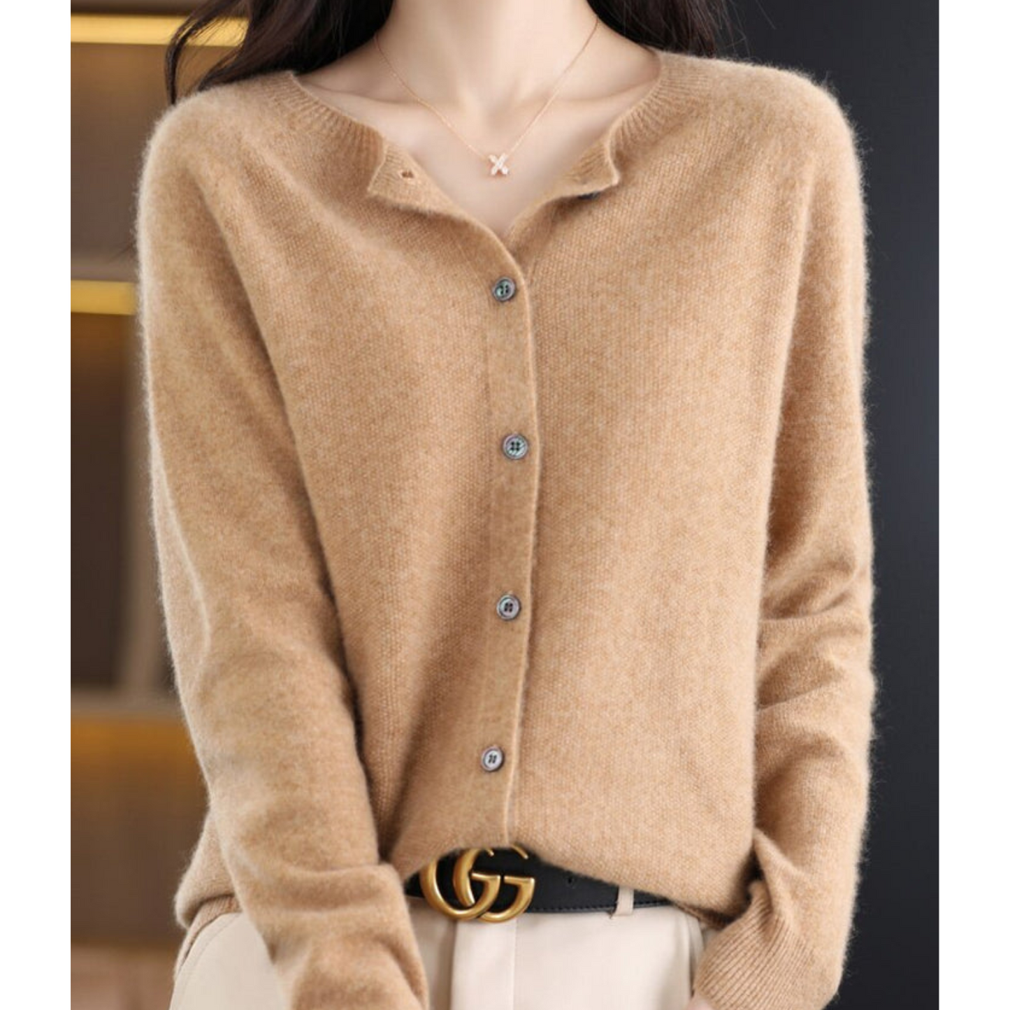 Weiche Strickjacke mit Rundhalsausschnitt | Ideal für Herbst und Winter