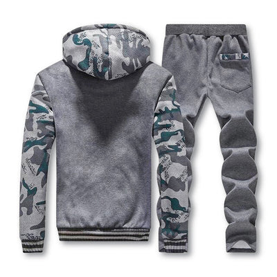 Camouflage Hooded Tracksuit mit Reißverschluss für kalte Tage – Bequeme und warme Jacke - Ideal für Herbst/Winter