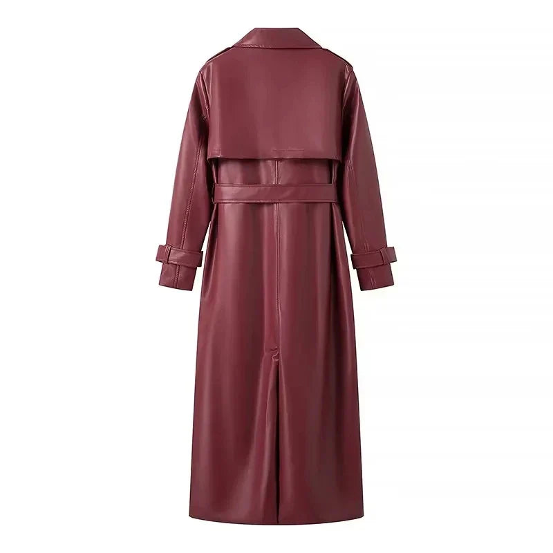 Lange Damenjacke mit Schnürdetails | Ideal für Herbst & Winter