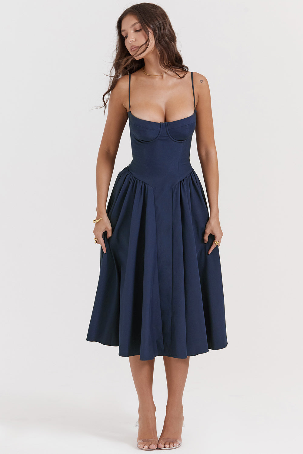 Schulterfreies Korsettkleid mit figurbetontem Oberteil | Ideal für Frühling und Sommer