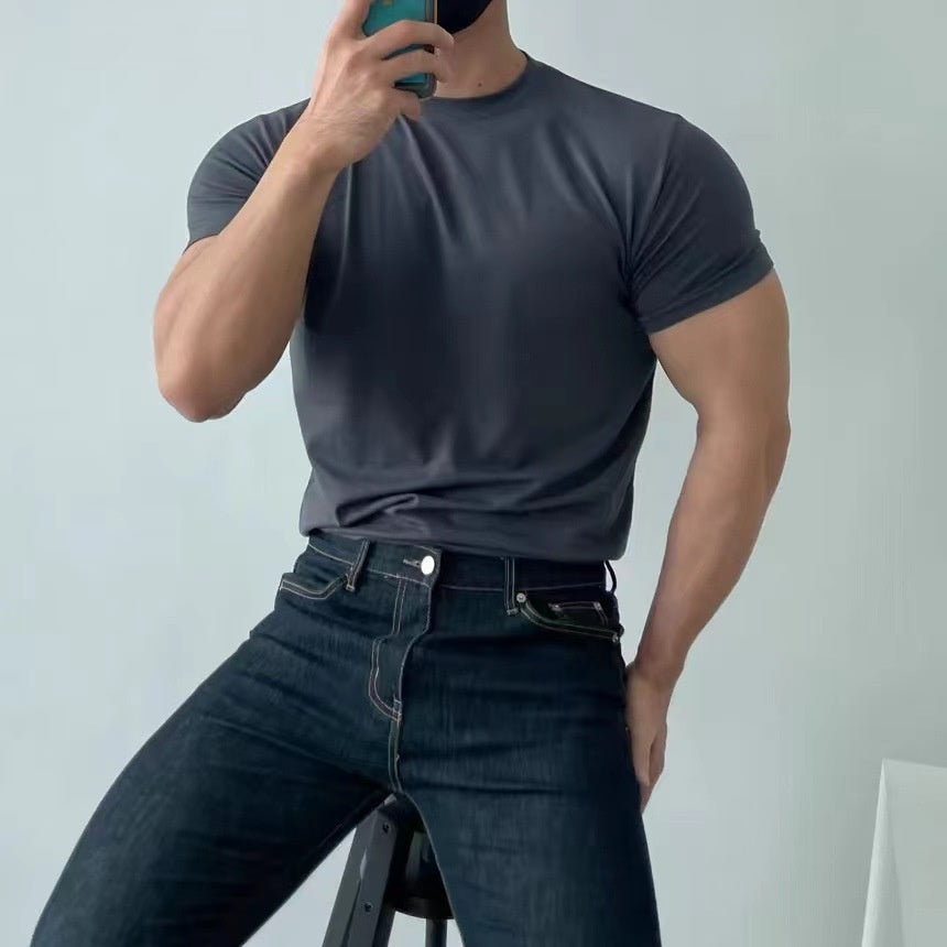 Herren Slim Fit Schnell Trocknendes Kurzarm-T-Shirt – Ideal für den Sommer