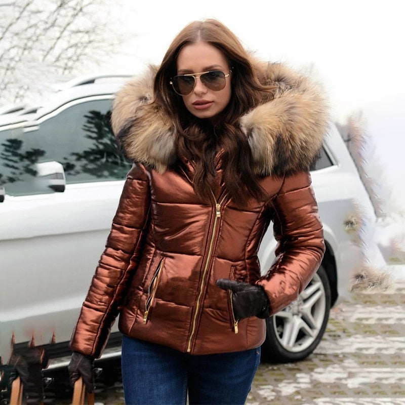 Kunstfellgefütterte Kapuzenjacke mit Reißverschluss und Wetterschutz | Ideal für den Winter