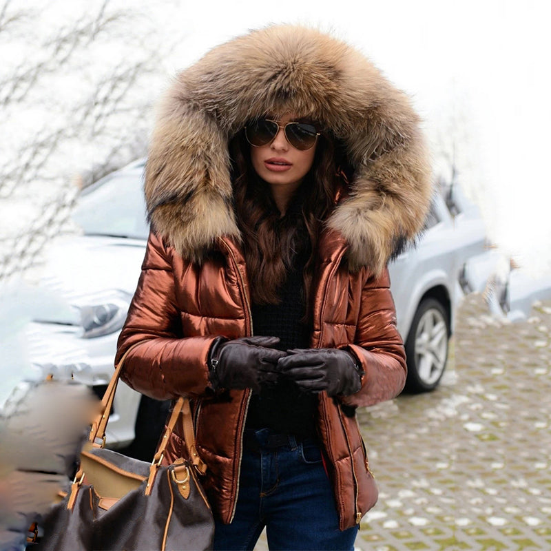 Kunstfellgefütterte Kapuzenjacke mit Reißverschluss und Wetterschutz | Ideal für den Winter