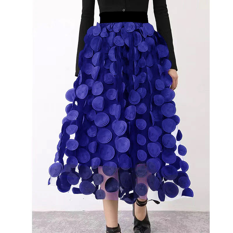Tüllrock mit Polka-Dot-Muster & elastischem Bund | Ideal für Frühling & Herbst