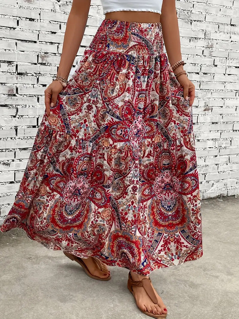 Blumenprint Chiffon A-Linien-Rock | Ideal für den Sommer