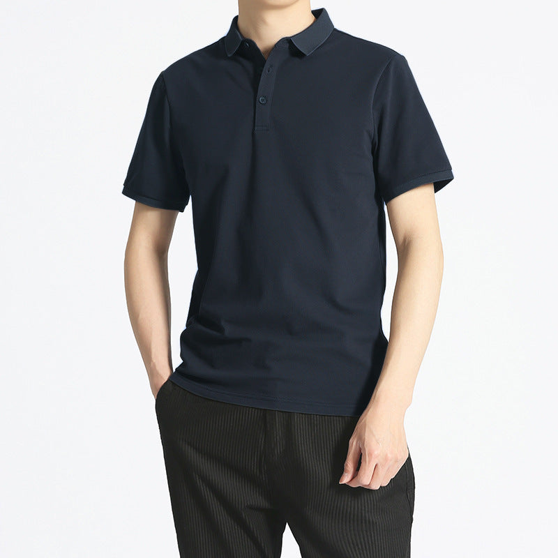 Herren Einfarbiges Kurzarm-Lapel-T-Shirt – Ideal für den Sommer