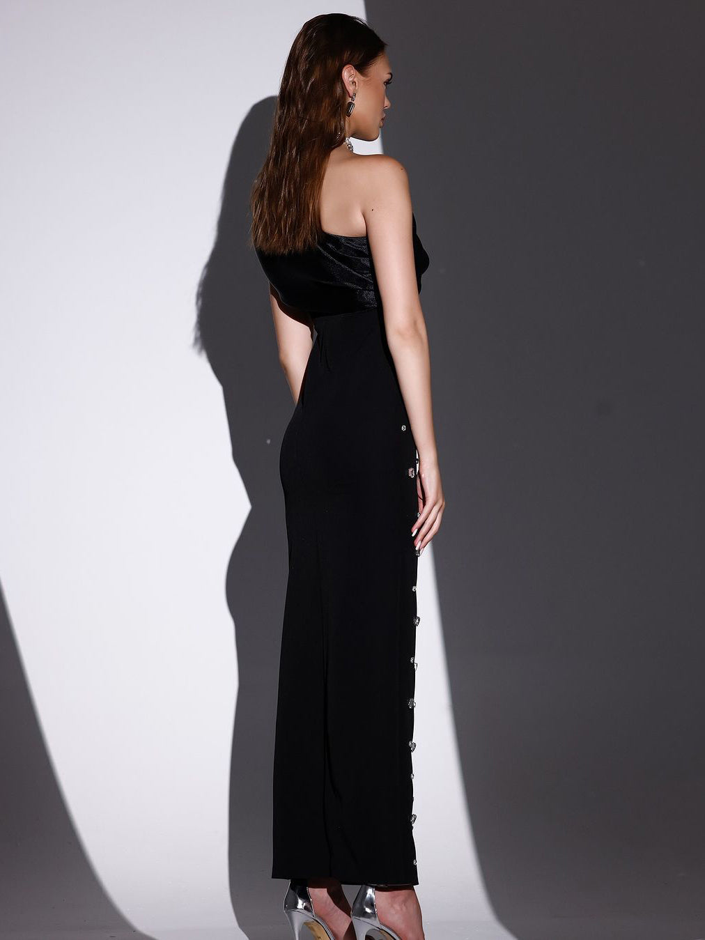 Off-Shoulder Abendkleid mit langen Ärmeln | Ideal für Herbst und Winter