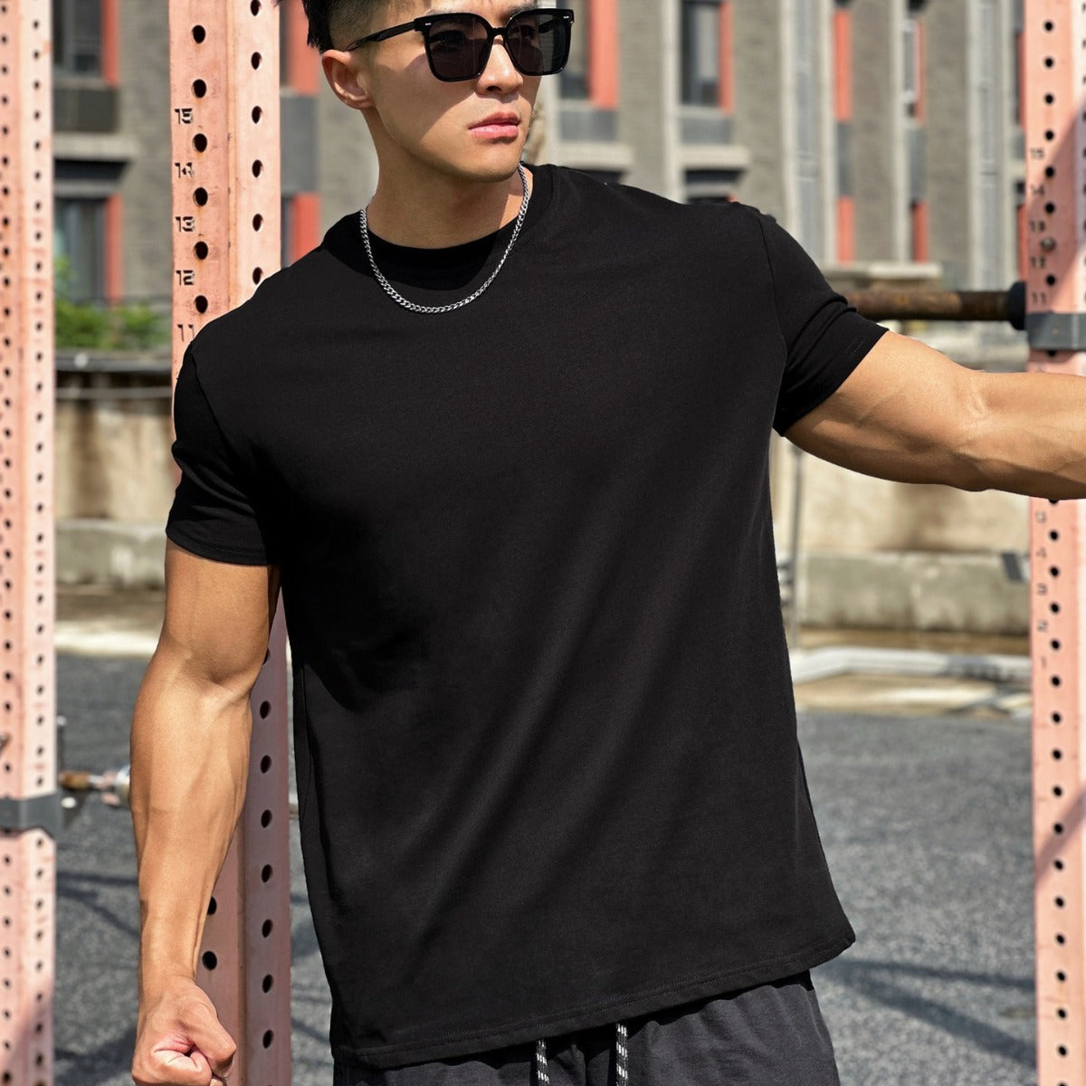 Baumwolle Sportshirt mit Lockerer Passform und Kurzen Ärmeln – Ideal für den Sommer