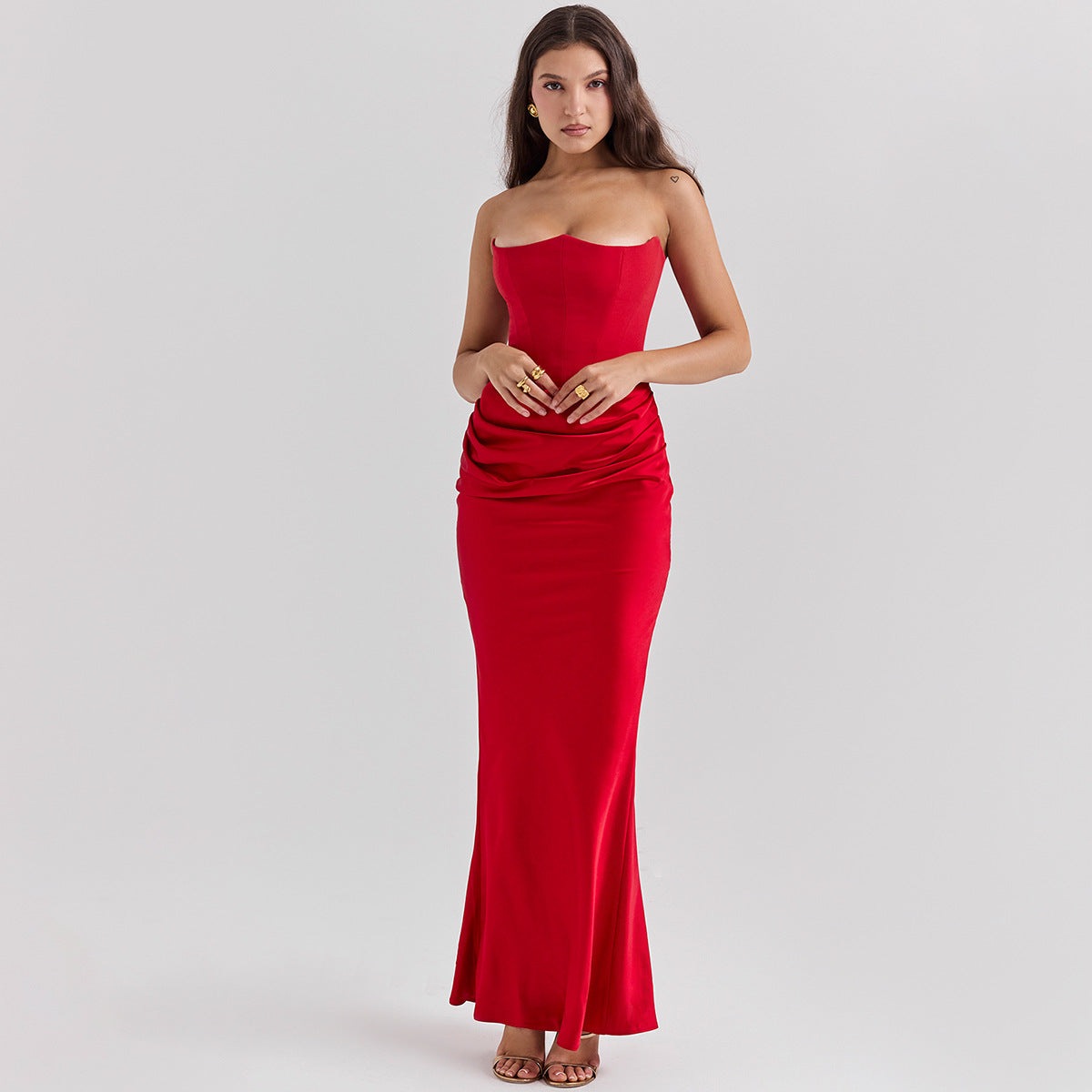 Straploses Rückenfreies Langabendkleid | Ideal für Frühling und Sommer