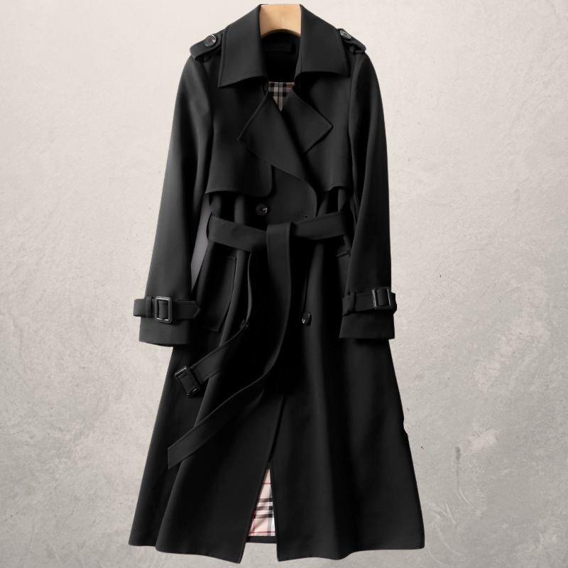 Damen-Trenchcoat in mittlerer Länge mit Taillengürtel und Fleecefutter | Ideal für den Herbst