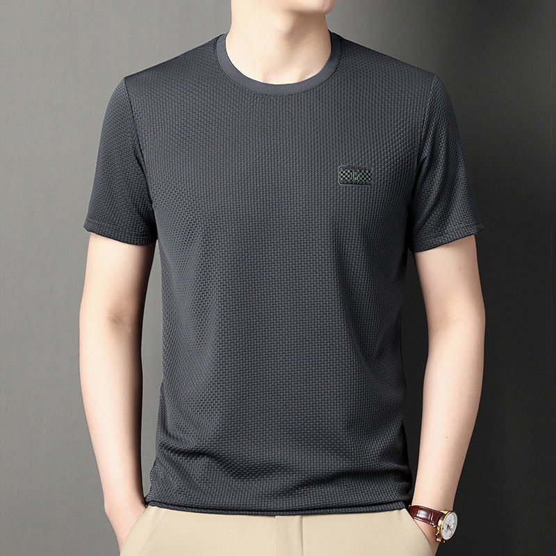 Herren Jacquard Kurzarm-Pullover – Ideal für den Sommer