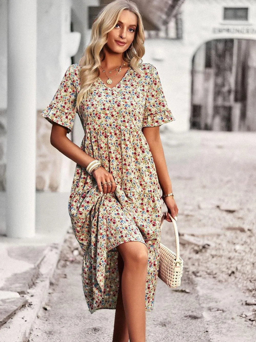 Kurzarm-Sommerkleid mit bequemer Passform | Ideal für Frühling und Sommer