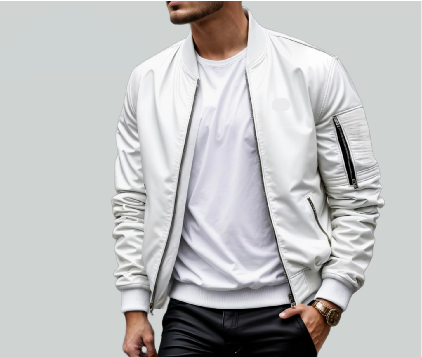 Leichte Herren-Steppjacke mit Reißverschluss, Seitentaschen und geripptem Kragen | Ideal für Herbst/Frühjahr