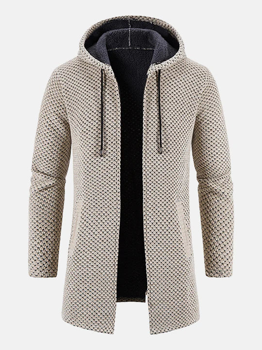 Gestrickte Zip-Up Jacke mit Kapuze und Seitentaschen – Ideal für Herbst