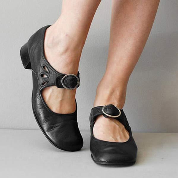 Leder-Keilabsatzsandalen mit verstellbarer Schnalle | Ideal für den Sommer