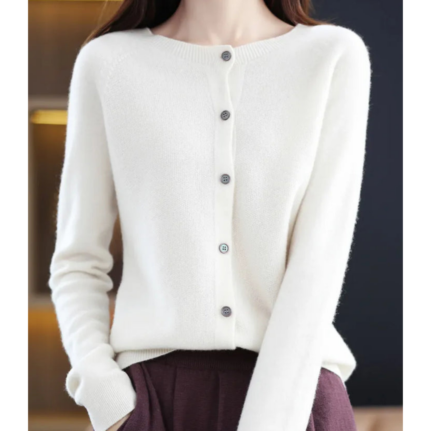 Weiche Strickjacke mit Rundhalsausschnitt | Ideal für Herbst und Winter