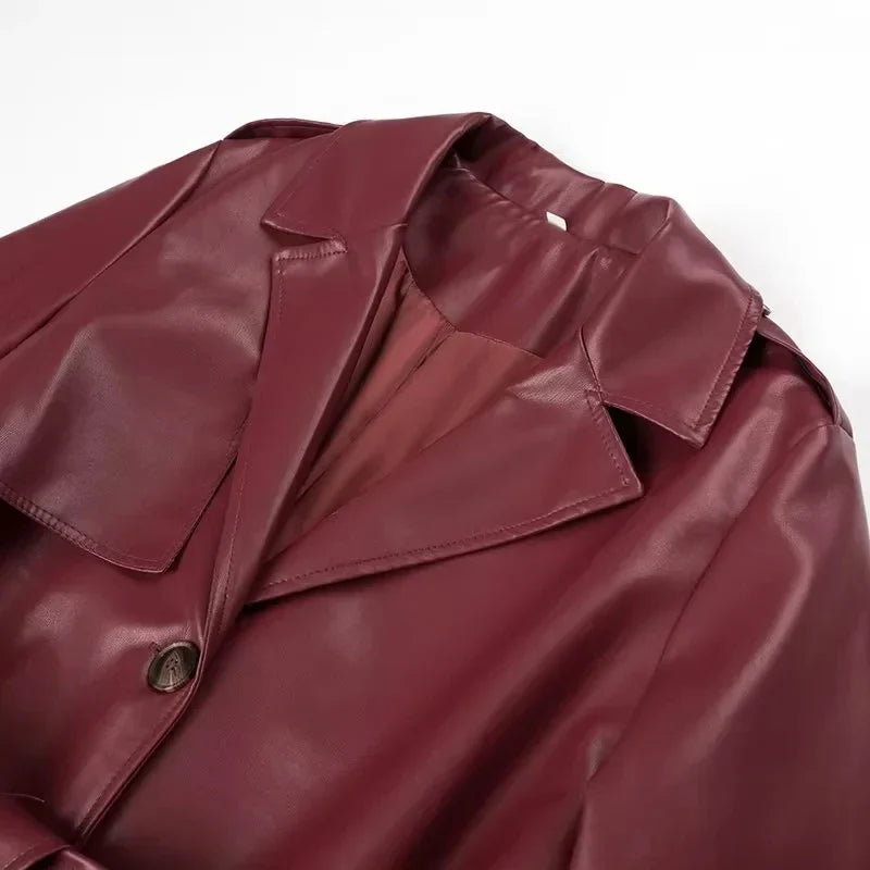 Lange Damenjacke mit Schnürdetails | Ideal für Herbst & Winter
