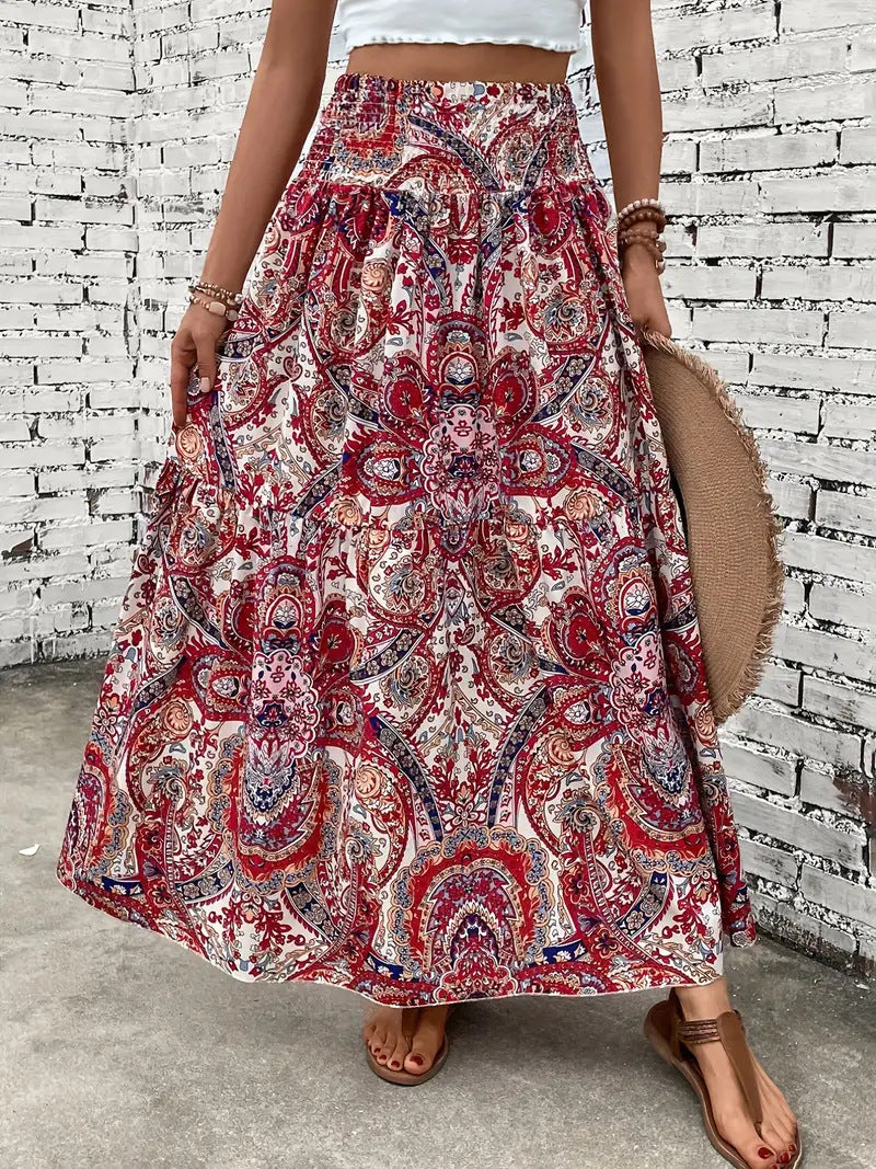 Blumenprint Chiffon A-Linien-Rock | Ideal für den Sommer