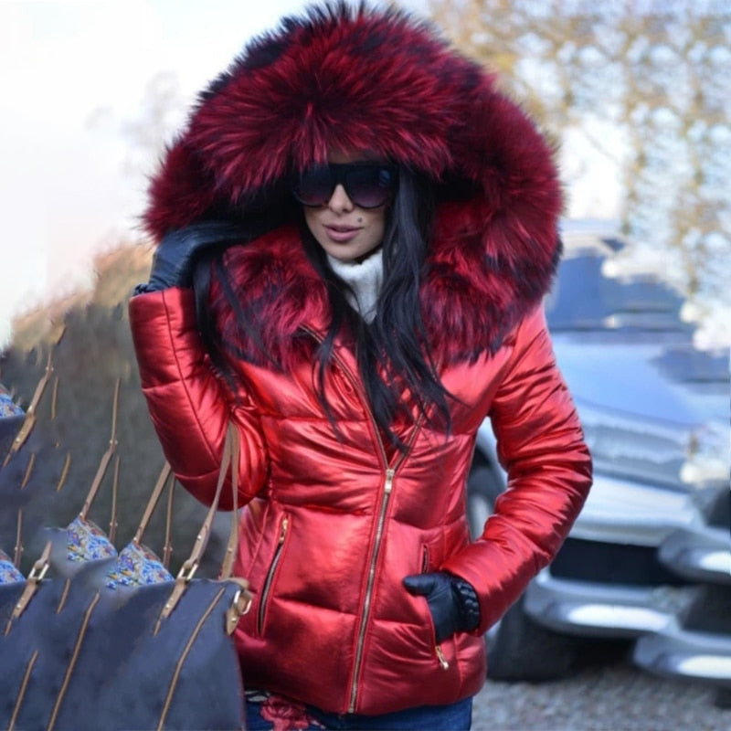 Kunstfellgefütterte Kapuzenjacke mit Reißverschluss und Wetterschutz | Ideal für den Winter