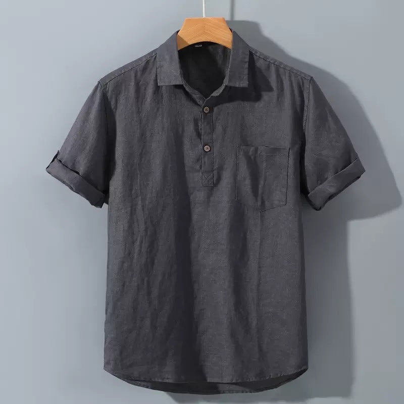 Herren Kurzarm Leinen Pullover Shirt – Ideal für den Sommer