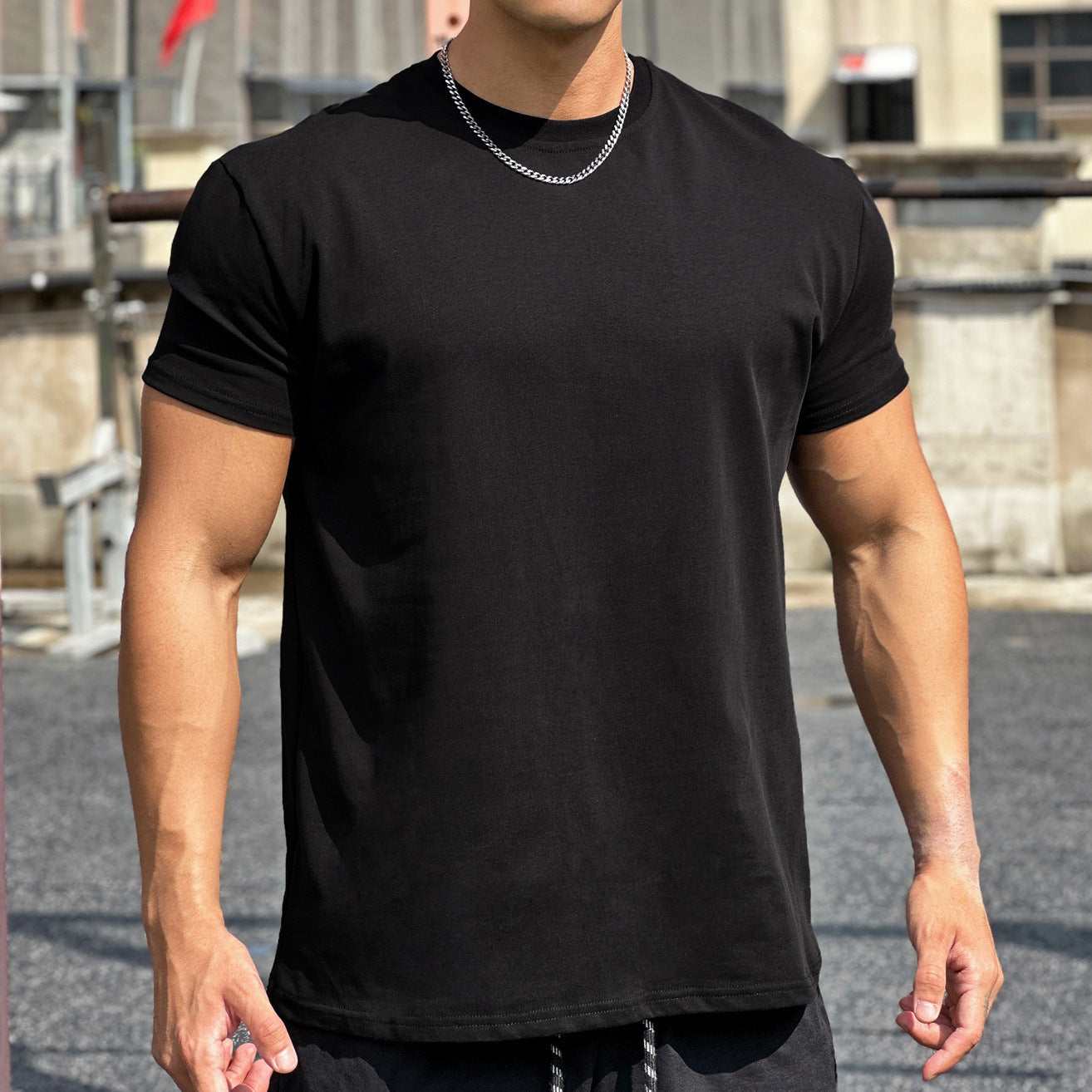 Baumwolle Sportshirt mit Lockerer Passform und Kurzen Ärmeln – Ideal für den Sommer
