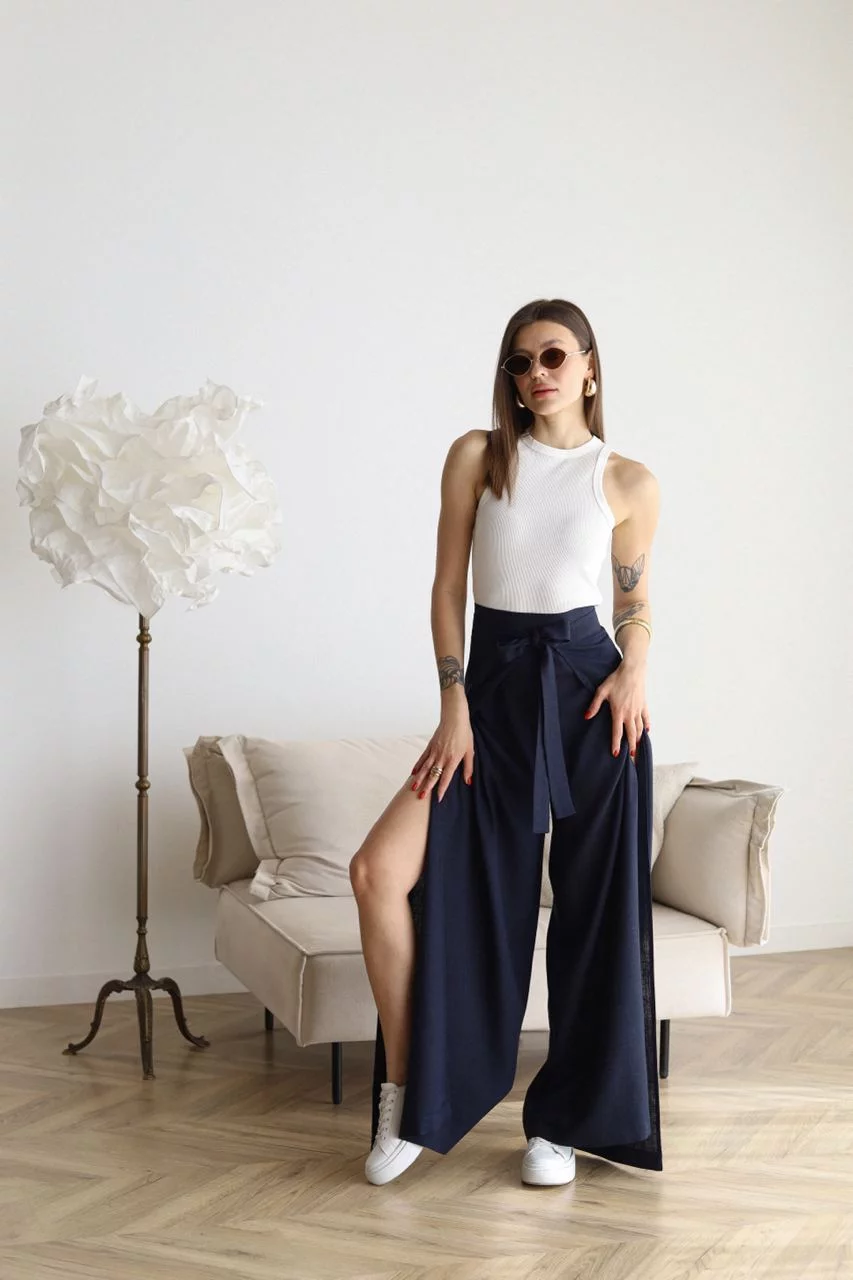 Leanna - Leinenhose mit weitem Bein