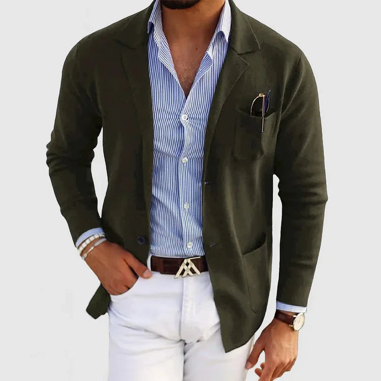 Klassischer Herren Einreiher-Blazer mit Knopfverschluss I Ideal für Herbst und Winter