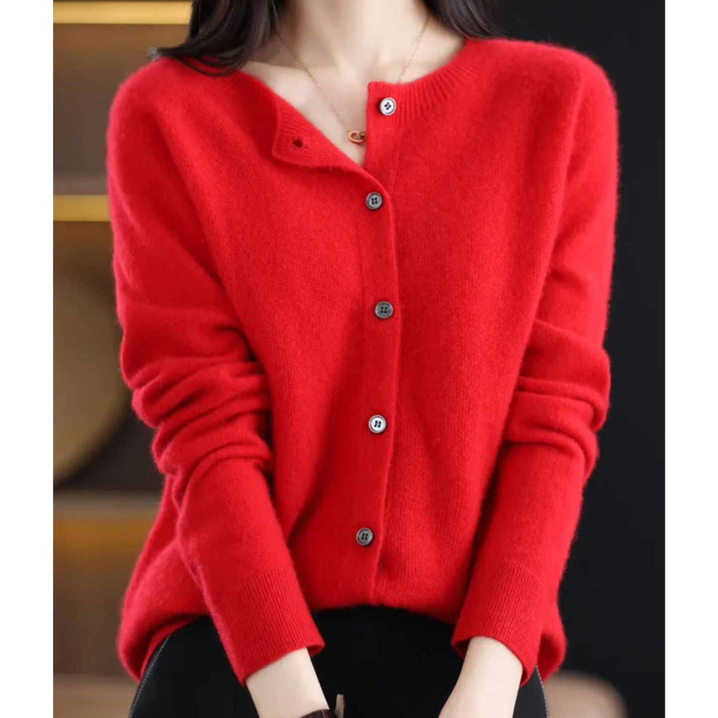 Weiche Strickjacke mit Rundhalsausschnitt | Ideal für Herbst und Winter