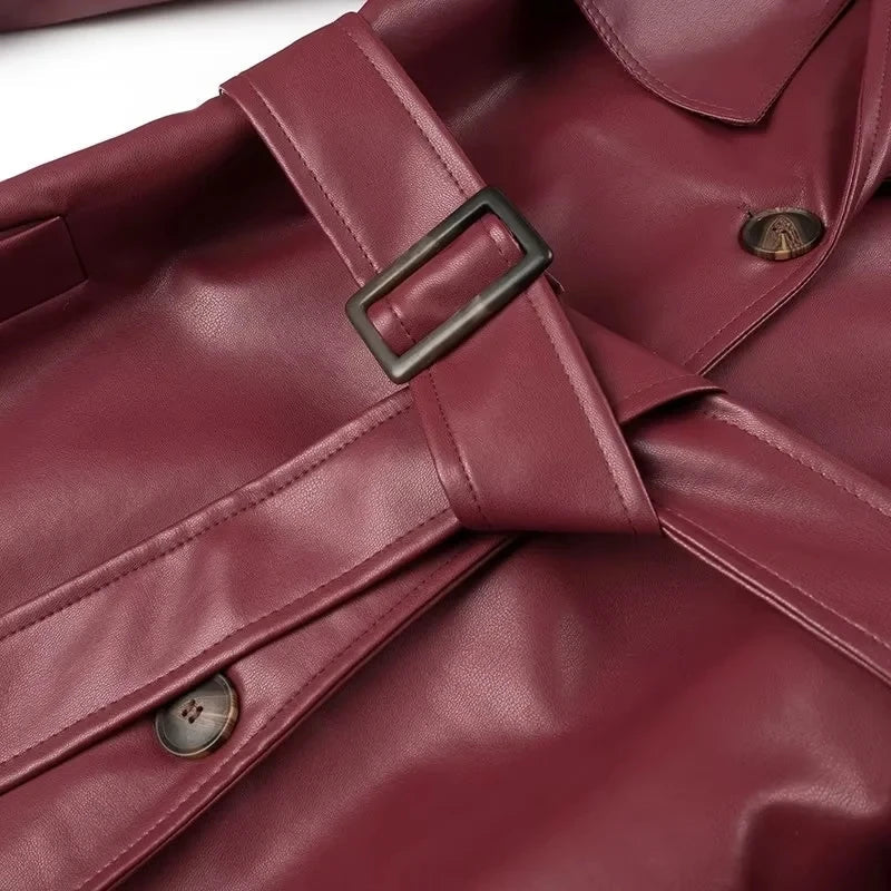 Lange Damenjacke mit Schnürdetails | Ideal für Herbst & Winter
