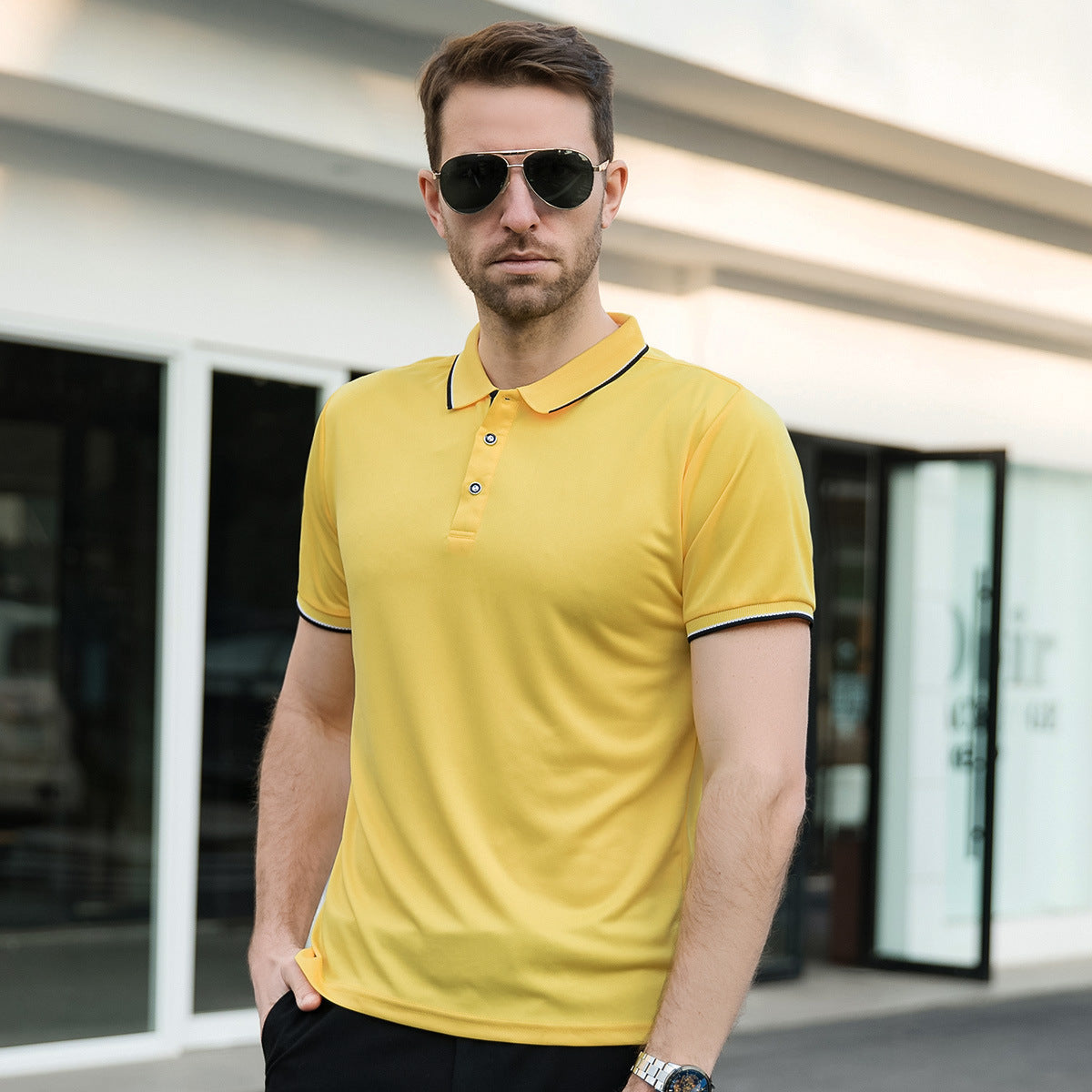 Herren Leichtes Polohemd mit Reverskragen Kurzarm | Ideal für den Sommer