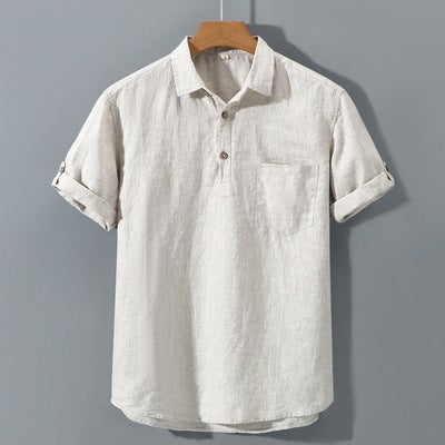 Herren Kurzarm Leinen Pullover Shirt – Ideal für den Sommer