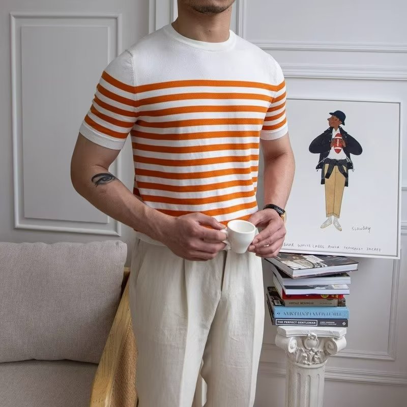 Gestreiftes Kurzarm-T-Shirt – Perfekt für den Sommer